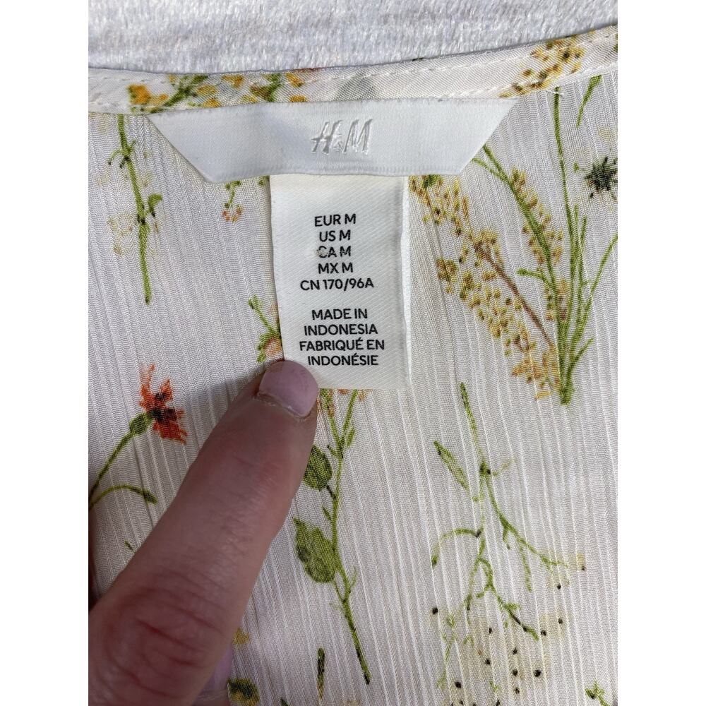 H&M Blouse Womens Medium Lightweight Floral Boho Chic Fairy Romantic Ethereal - Picture 4 of 13